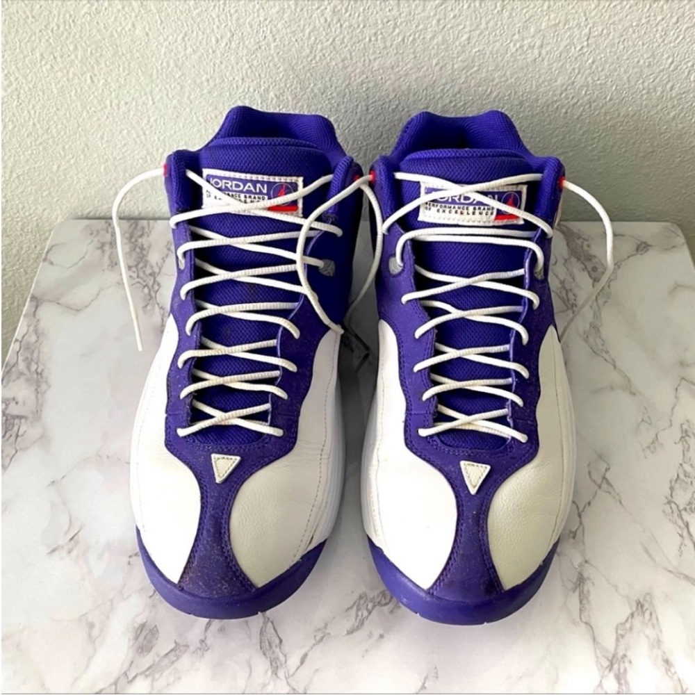 Jordan White and Purple Sneakers - Picture 10 of 13